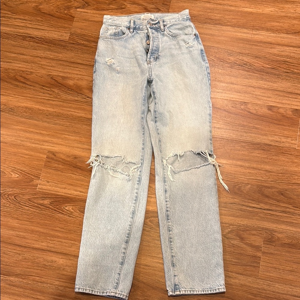 Stylish Light Blue Distressed Women's Jeans